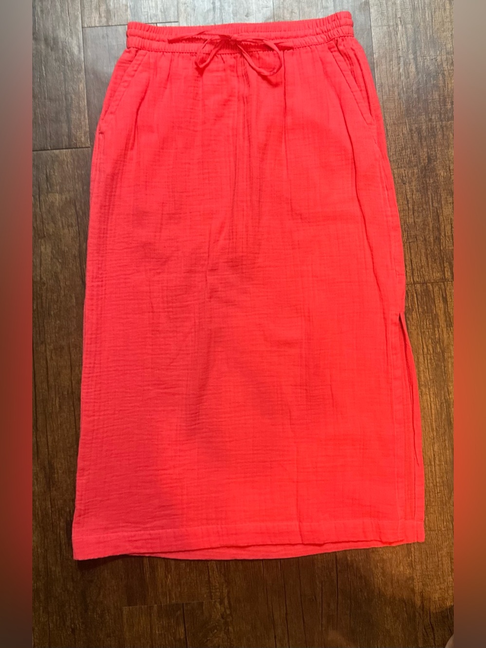 Universal Thread Coral Drawstring Midi Skirt New with Tags!